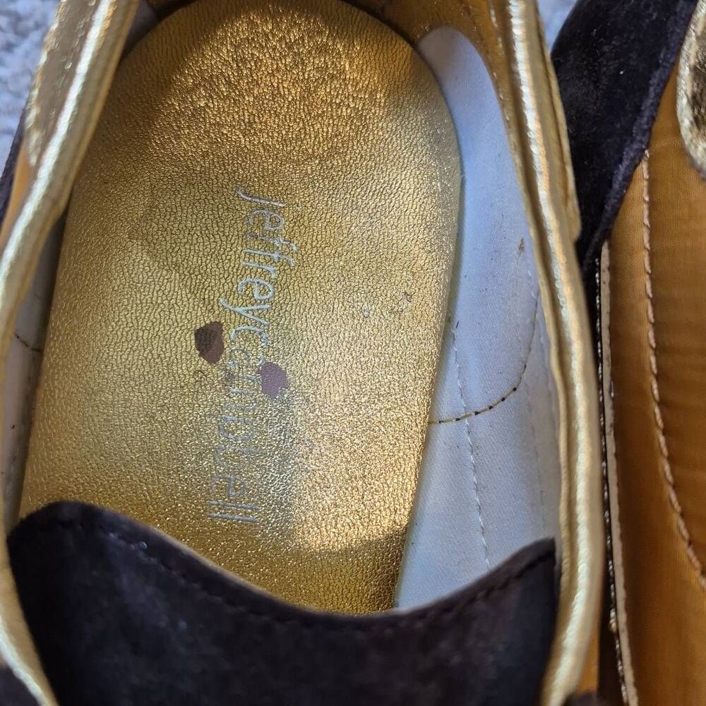 Anthropologie Jeffrey Campbell Track Star Sneakers Size 7 Brown Gold - Picture 7 of 9